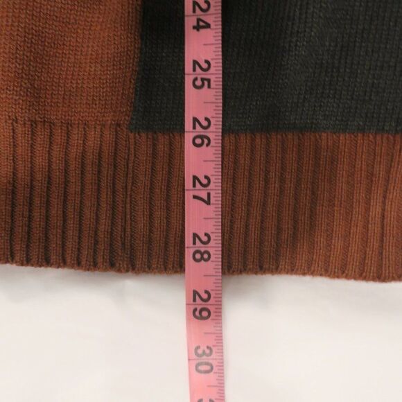 OSCAR DE LA RENTA vintage mens sweater knit brown Large block cotton grandpa pul - Picture 11 of 11